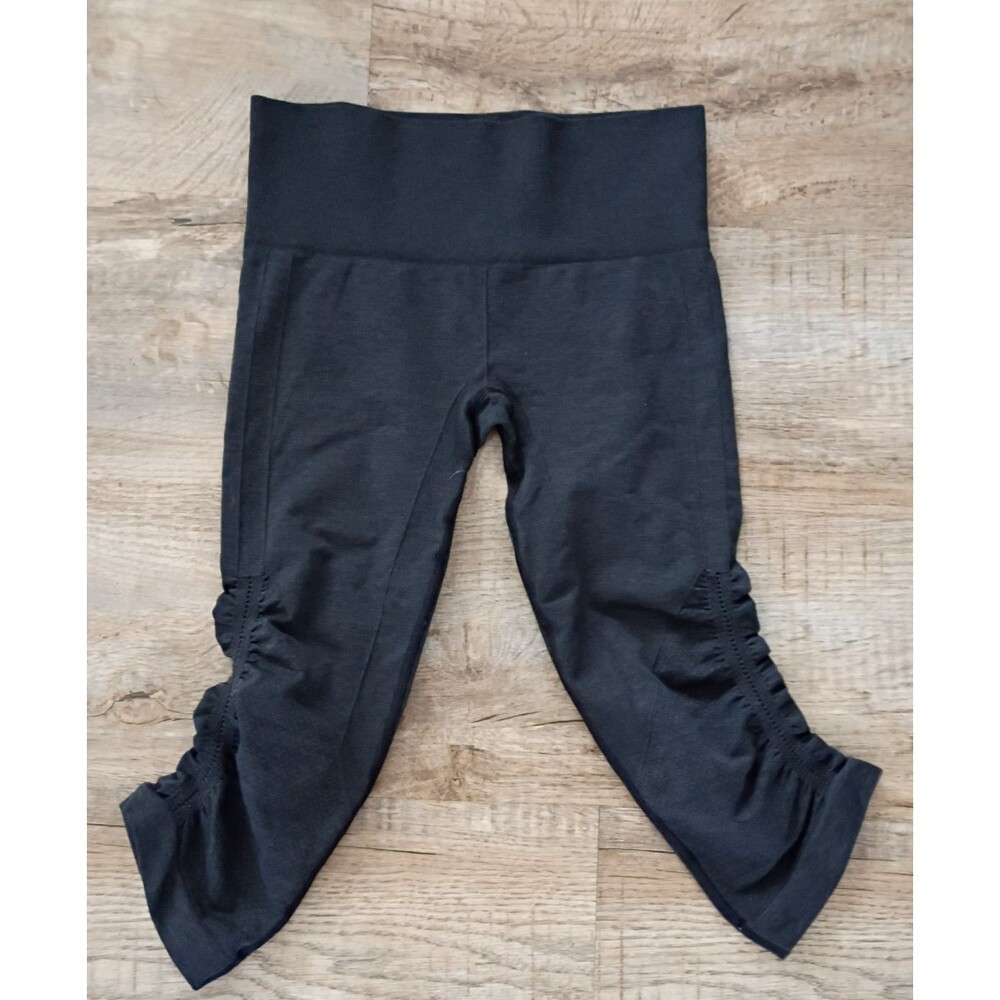Lululemon in the flow cropped ruched seamless leggings black 4